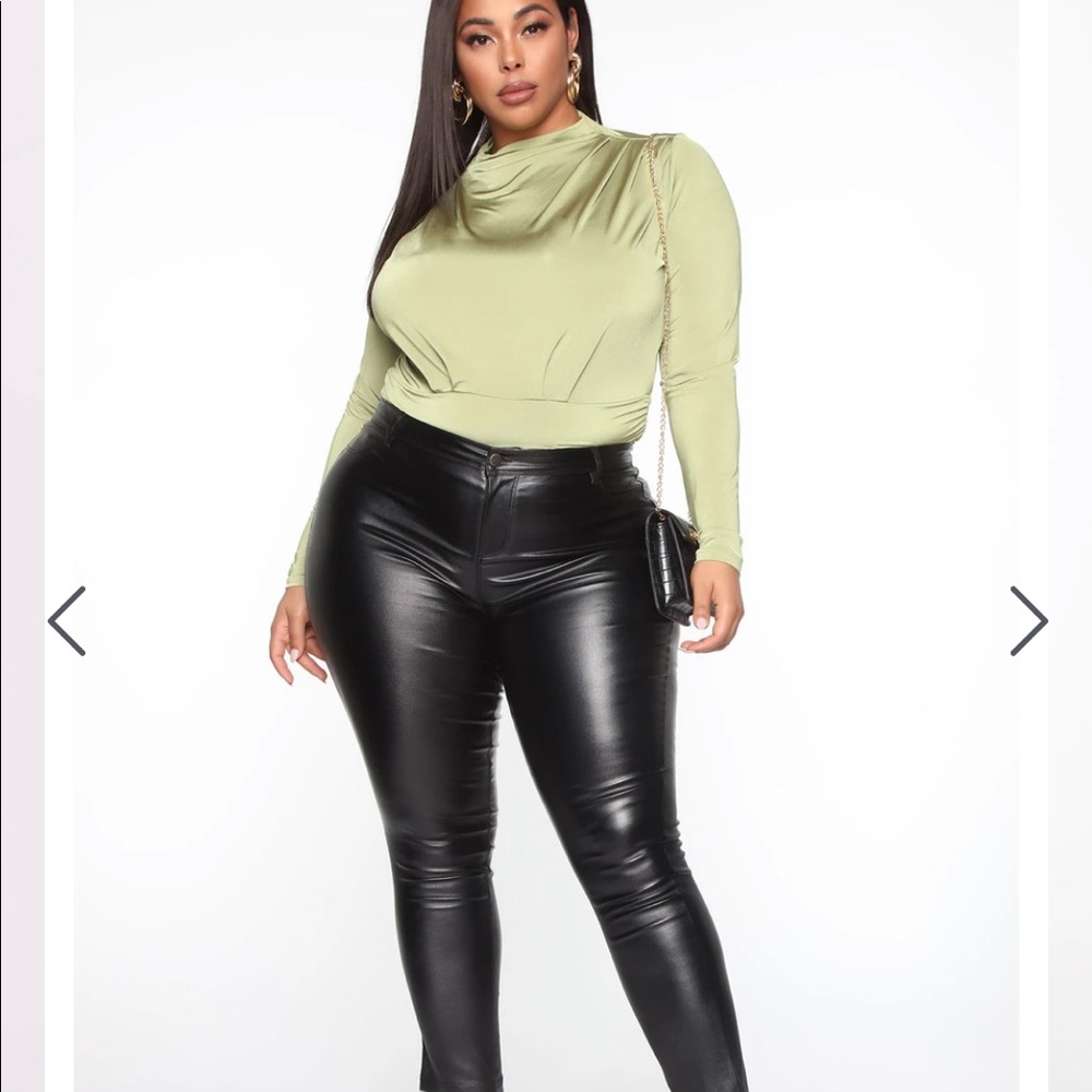 Faux leather pant